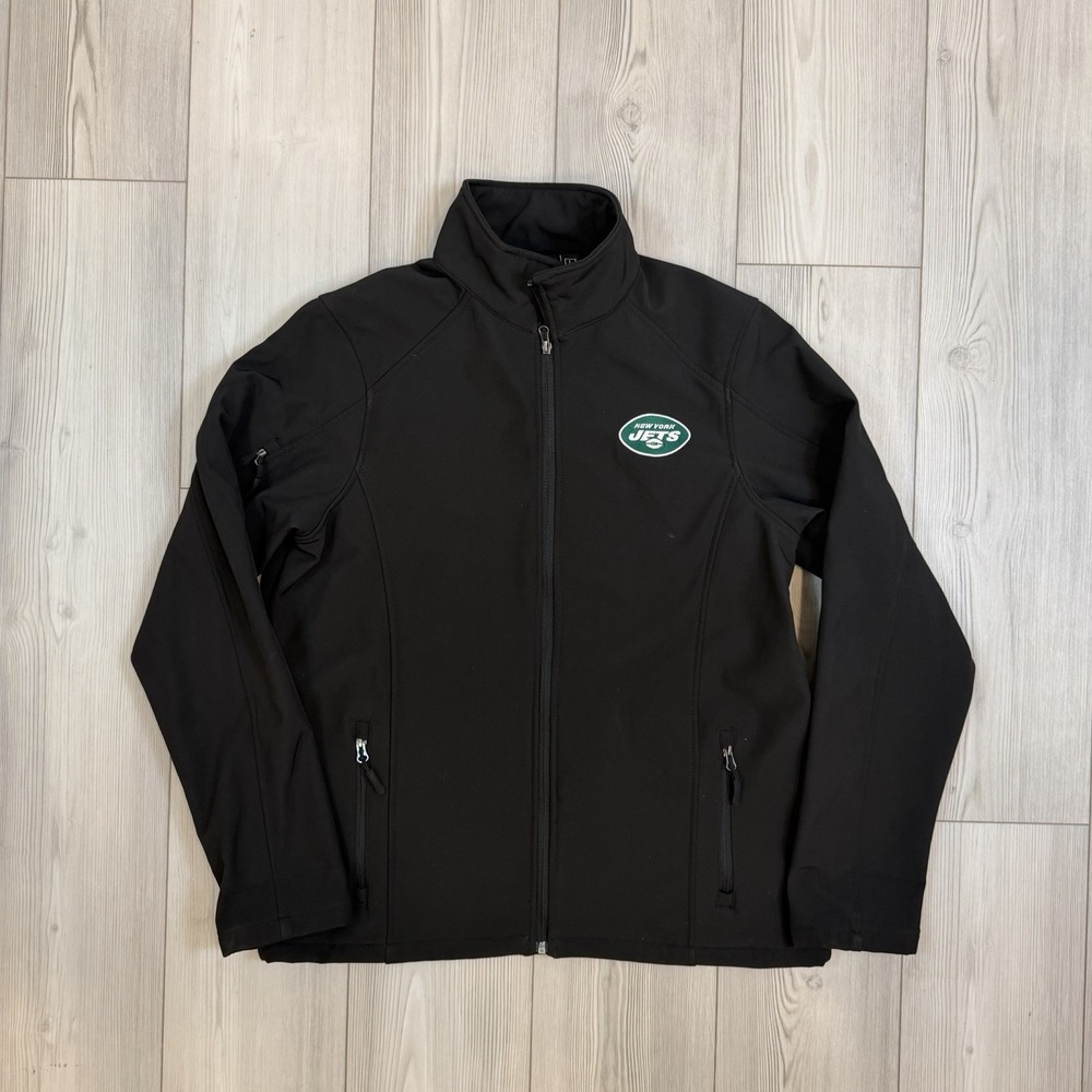 Men's Large Dunbrooke Black‎ New York Jets Sonoma Softshell Full Zip Jacket